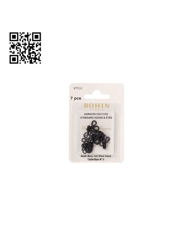 CORCHETE (GANCHO Y PRESILLA) BOHIN Nº 3 - NEGRO - 7 UND BH87910