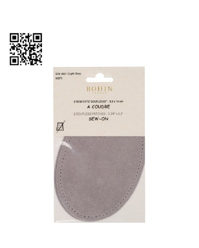 PARCHES BOHIN PARA COSER - RODILLERAS IMITACIÓN DE ANTE - GRIS CLARO - 2 UND BH98375