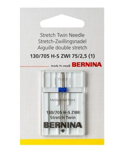 AGUJAS MÁQUINA COSER. BERNINA 130/705H, AGUJA DOBLE Nº 75/4.0 X 1