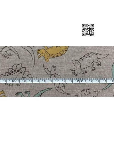 TELA DT10409S- B. DINOSAURIOS - KYORYU. JAPONES FONDO BEIGE