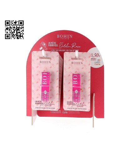 EXPOSITOR BOHIN CINTA MÉTRICA OCTUBRE ROSA - 14 UND BH99998