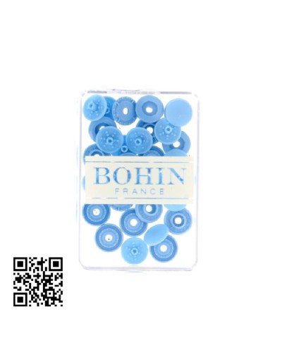 BOTONES | SNAPS A MANO 9mm BOHIN - AZUL CLARO - 8 UND | BH71703