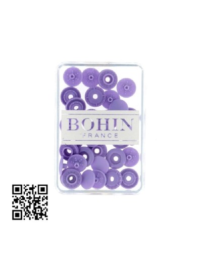 BOTONES | SNAPS A MANO 9mm BOHIN - MALVA - 8 UND | BH71705