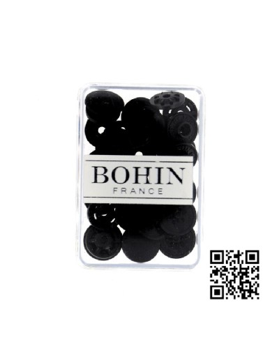 BOTONES | SNAPS A MANO 13mm BOHIN - NEGRO - 8 UND | BH71752