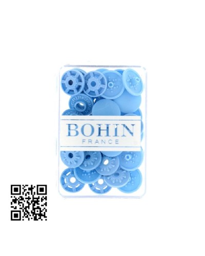 BOTONES | SNAPS A MANO 13mm BOHIN - AZUL CLARO - 8 UND | BH71753