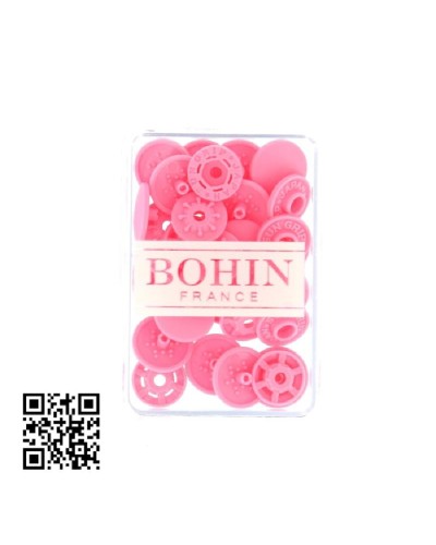 BOTONES | SNAPS A MANO 13mm BOHIN - ROSA - 8 UND | BH71754