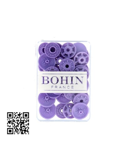 BOTONES | SNAPS A MANO 13mm BOHIN - MALVA - 8 UND | BH71755