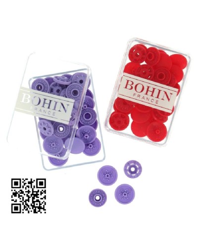 BOTONES | SNAPS A MANO 13mm BOHIN - MALVA - 8 UND | BH71755