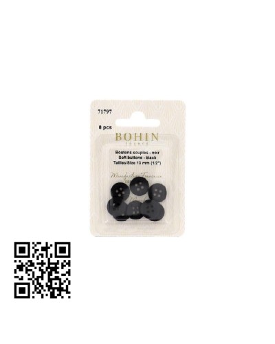 BOTONES SUAVES 13mm BOHIN - NEGRO - 8 UND | BH71797