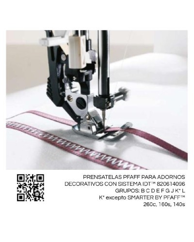 PRENSATELAS PFAFF PARA ADORNOS DECORATIVOS - IDT 820614096