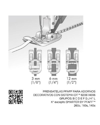 PRENSATELAS PFAFF PARA ADORNOS DECORATIVOS - IDT 820614096