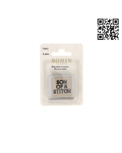 ETIQUETA PARA COSER "SON OF A STITCH" - CUADRADO 3,5CM | PACK 4 UND - BH71011