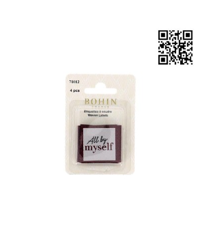 ETIQUETA PARA COSER "ALL BY MYSELF" - CUADRADO 3,5CM | PACK 4 UND - BH71012