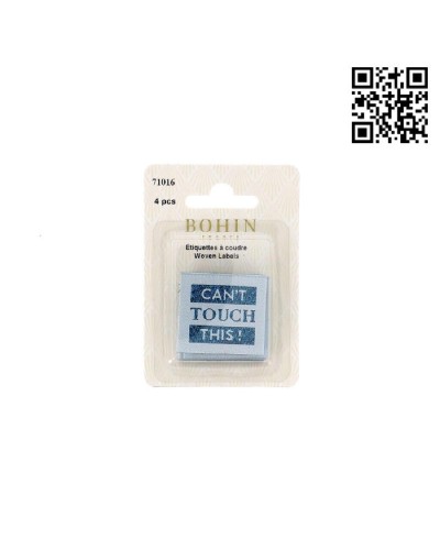 ETIQUETA PARA COSER "CAN'T TOUCH THIS" - CUADRADO 3,5CM | PACK 4 UND - BH71016