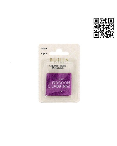 ETIQUETA PARA COSER "MOI J'ADORE L'ABSTRAIT" - CUADRADO 3,5CM | PACK 4 UND - BH71018