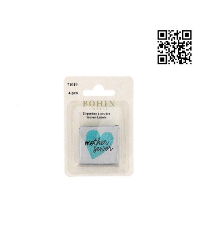 ETIQUETA PARA COSER "MOTHER SEWER" - CUADRADO 3,5CM | PACK 4 UND - BH71019