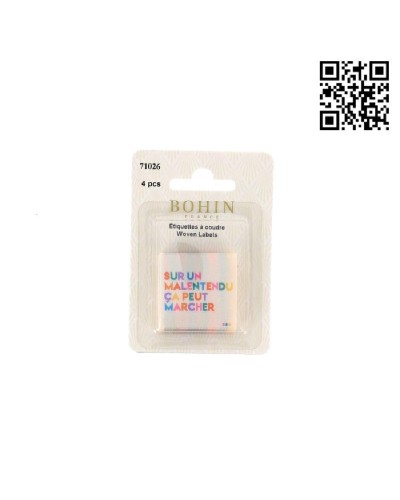 ETIQUETA PARA COSER "SUR UN MALENTENDU" - CUADRADO 3,5CM | PACK 4 UND - BH71026