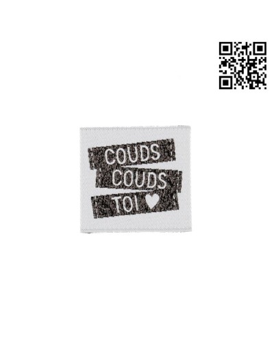 ETIQUETA PARA COSER "COUDS COUDS TOI" - CUADRADO 3,5CM | - BH486095