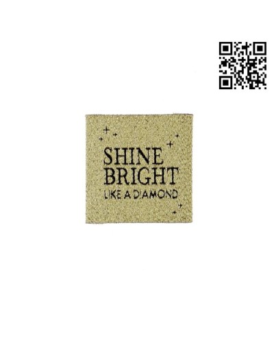 ETIQUETA PARA COSER "SHINE BRIGHT" - CUADRADO 3,5CM | - BH486104