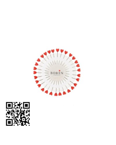 ALFILERES BOHIN CABEZA CORAZÓN DE PLÁSTICO 38MMx0,55MM - BH99047