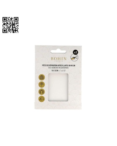 PARCHE AUTOADHESIVO BOHIN NYLON | 10cm X 12cm - BLANCO BH61011