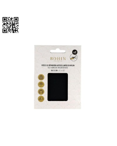PARCHE AUTOADHESIVO BOHIN NYLON | 10cm X 12cm - GRIS OSCURO BH61014