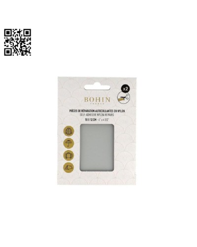 PARCHE AUTOADHESIVO BOHIN NYLON | 10cm X 12cm - GRIS CLARO BH61015
