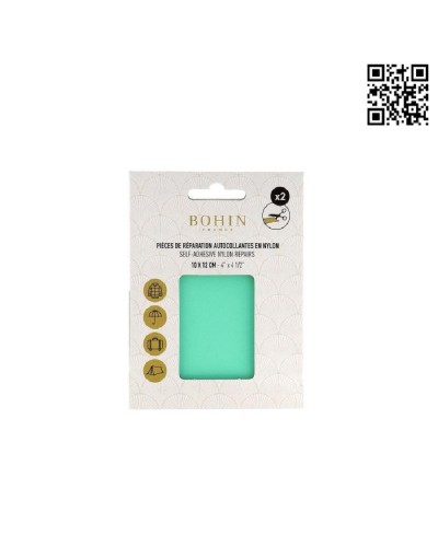 PARCHE AUTOADHESIVO BOHIN NYLON | 10cm X 12cm - VERDE MENTA BH61024