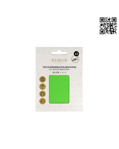 PARCHE AUTOADHESIVO BOHIN NYLON | 10cm X 12cm - VERDE MANZANA BH61025