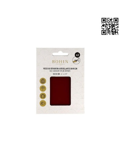 PARCHE AUTOADHESIVO BOHIN NYLON | 10cm X 12cm - BURGUNDI BH61030