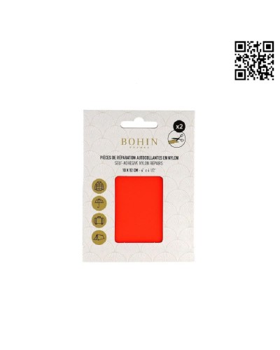 PARCHE AUTOADHESIVO BOHIN NYLON | 10cm X 12cm - NARANJA NEÓN BH61031
