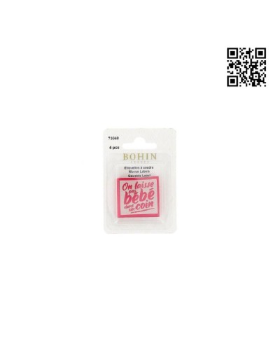 ETIQUETA PARA COSER "ON LAISSE PAS BÉBÉ DANS UN COIN" - CUADRADO 3,5CM | PACK 4UND - BH71040