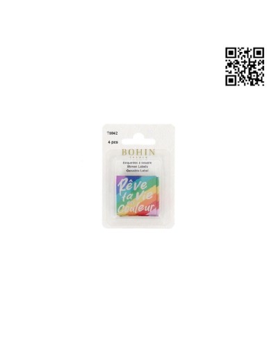 ETIQUETA PARA COSER "RÊVE TA VIE EN COULEUR" - CUADRADO 3,5CM | PACK 4UND - BH71042