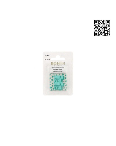 ETIQUETA PARA COSER "WHENEVER WHEREVER" - CUADRADO 3,5CM | PACK 4UND - BH71045