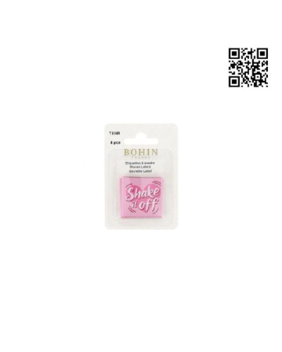 ETIQUETA PARA COSER "SHAKE IT OFF" - CUADRADO 3,5CM | PACK 4UND - BH71048