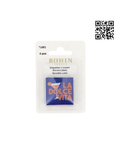 ETIQUETA PARA COSER "LA DOLCE VITA" - CUADRADO 3,5CM | PACK 4UND - BH71051