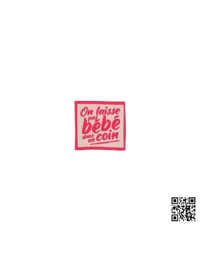 ETIQUETA PARA COSER "ON LAISSE PAS BÉBÉ DANS UN COIN" - CUADRADO 3,5CM | BH486122