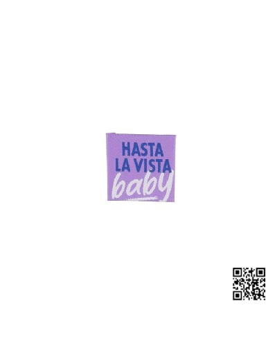 ETIQUETA PARA COSER "HASTA LA VISTA BABY" - CUADRADO 3,5CM | BH486126