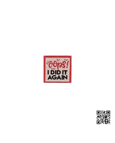 ETIQUETA PARA COSER "OOPS I DID IT AGAIN" - CUADRADO 3,5CM | BH486128