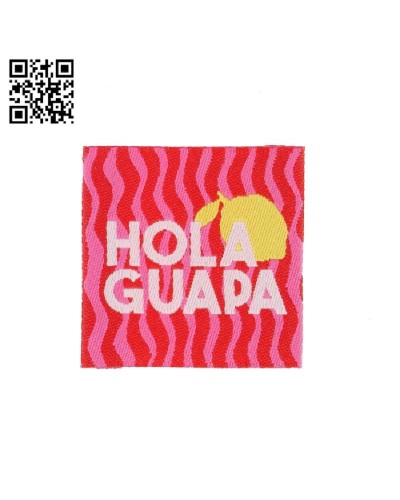 ETIQUETA PARA COSER "HOLA GUAPA" - CUADRADO 3,5CM | BH486135