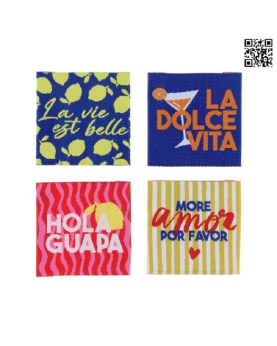 ETIQUETA PARA COSER "LA VIE EST BELLE" - CUADRADO 3,5CM | BH486138