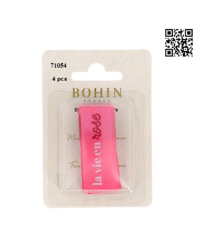 ETIQUETA PARA COSER "LA VIE EN ROSE" - OCTUBRE ROSA | PACK 4 UND - BH71054