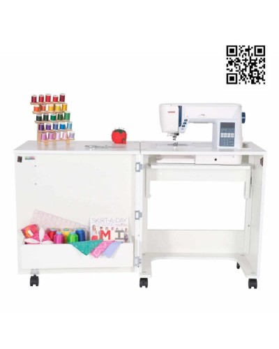 MESA JUDY COMPACTA COLOR BLANCOIdeal para las costureras que desean tener todo en un mismo sitio gracias a su sistema compacto.