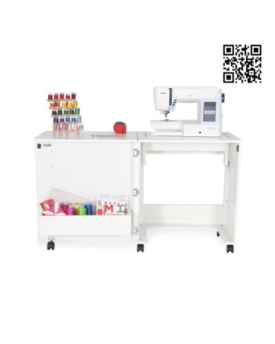 MESA JUDY COMPACTA COLOR BLANCOIdeal para las costureras que desean tener todo en un mismo sitio gracias a su sistema compacto.